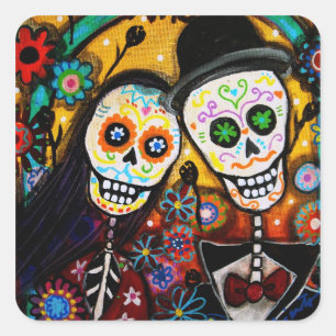 STICKER CARRÉ MARIAGE DIA DE LOS MUERTOS