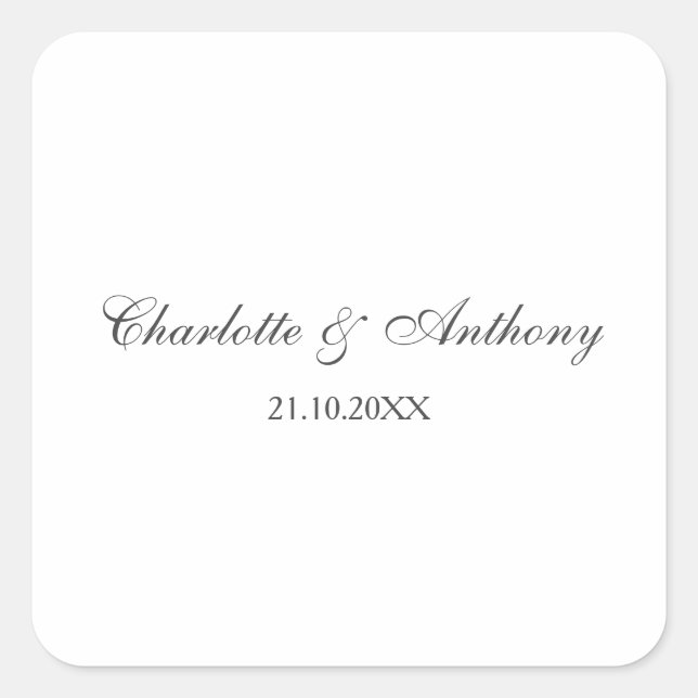Sticker Carré Mariage Élégant Créatif Professionnel Moderne (Devant)