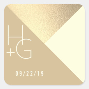 Sticker Carré Mariage géométrique minimaliste moderne
