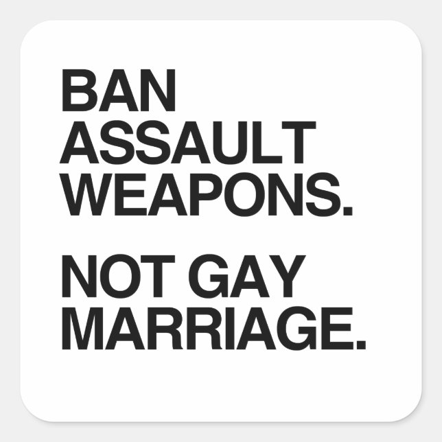STICKER CARRÉ MARIAGE HOMOSEXUEL D'ARMES D'ASSAUT D'INTERDICTION (Devant)