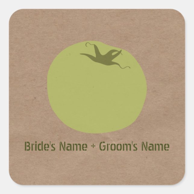 Sticker Carré Mariage inspiré par le marché agricole | Tomate ve (Devant)