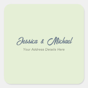 Sticker Carré Mariage Moderne Élégant Simple Professionnel
