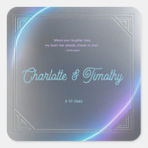 Mariage Moderne Néon Bleu Gris Violet Électrique