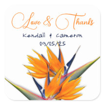 Mariage Oiseau de Paradis Fleurs Merci