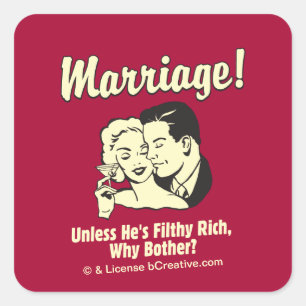 Sticker Carré Mariage : Pourquoi être malheureux