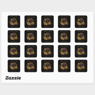 Sticker Carré Mariage romantique gothique