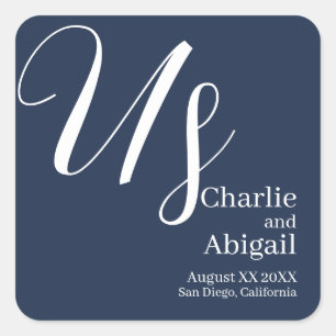 Sticker Carré Mariage romantique moderne aux États-Unis sur fond