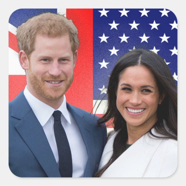 Sticker Carré Mariage royal du prince Harry et Meghan Markle (Devant)