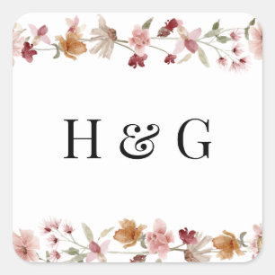 Sticker Carré Mariage rustique