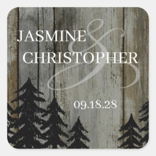 Sticker Carré Mariage rustique de la Forêt Noire