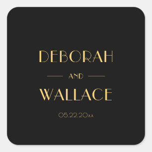 Sticker Carré mariage simple art déco vintage années 1920