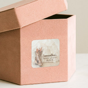 Sticker Carré Mariage Texan : La mariée en bottes - Baby shower