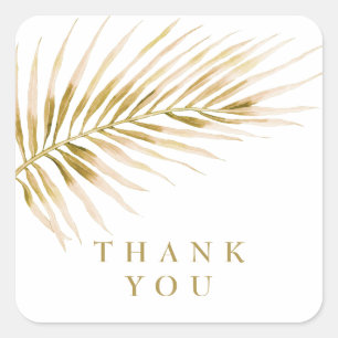 Sticker Carré Mariage Tropical Gold Palm