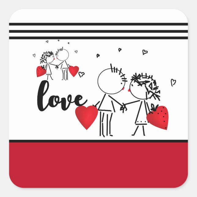 Sticker Carré Mariage, Valentine's day Chaussettes (Devant)