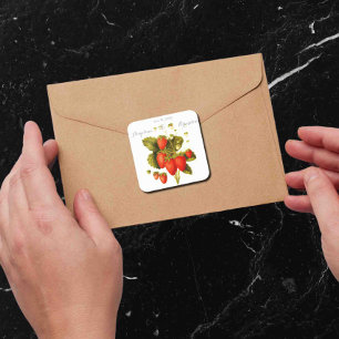 Sticker Carré mariage vintage de fraise