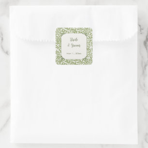 Sticker Carré Mariage vintage, Victorian Willow Feuille Motif