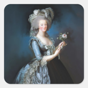 Sticker Carré Marie Antoinette avec un rose
