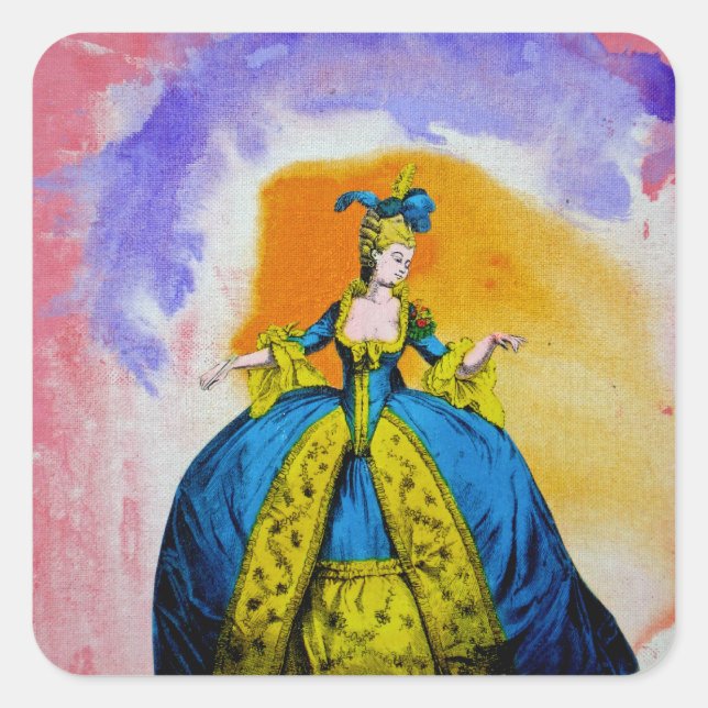 Sticker Carré Marie Antoinette par Michael Moffa (Devant)