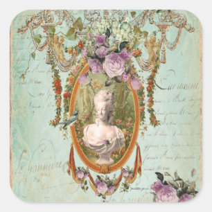Sticker Carré Marie Antoinette Versailles Jardins antiques