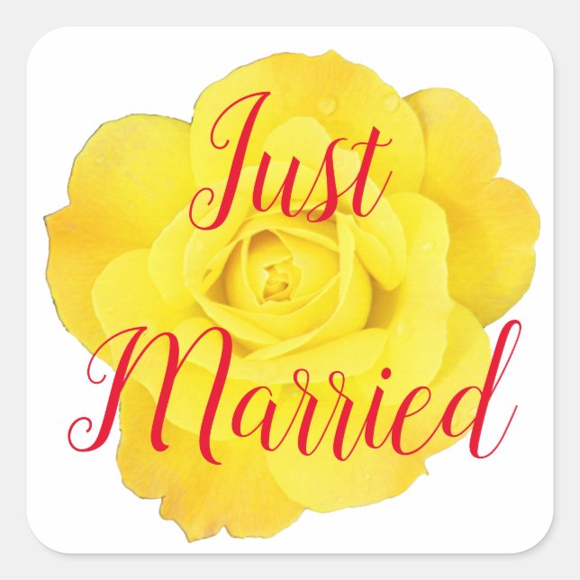 Sticker Carré Marié Nouvelles mauvaises herbes Mariage Rose jaun (Devant)
