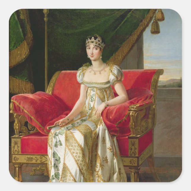 Sticker Carré Marie Pauline Bonaparte Princesse Borghèse, 1808 (Devant)
