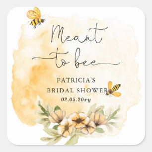 Sticker Carré Mariée Fleurie Abeille Comme Prévu