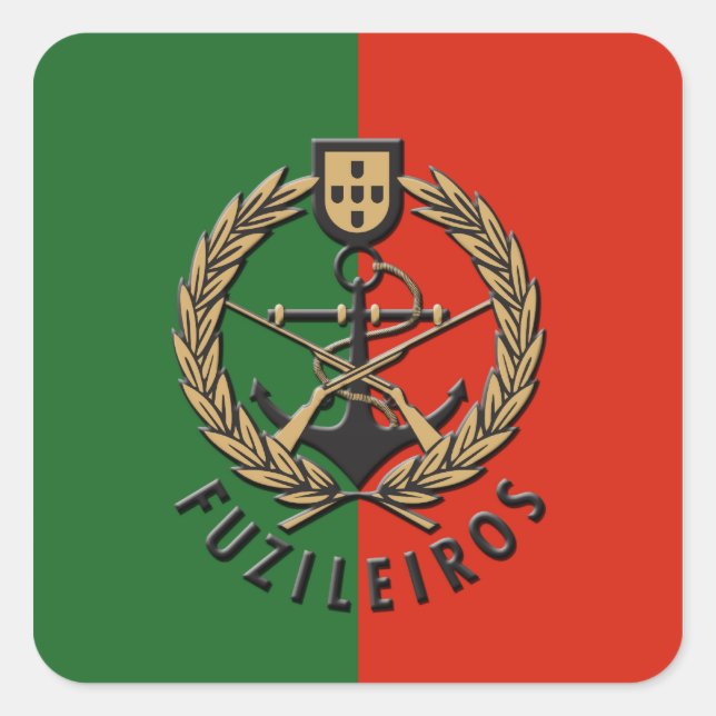 Sticker Carré Marines de la marine portugaise "Fuzileiros" (Devant)