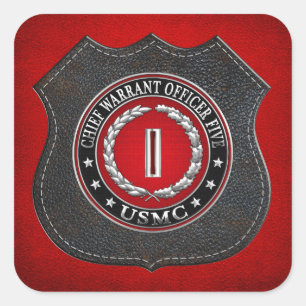 Sticker Carré Marines des États-Unis : Adjudant-chef cinq (Adjud
