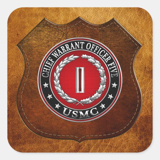 Sticker Carré Marines des États-Unis : Adjudant-chef cinq (Adjud (Devant)
