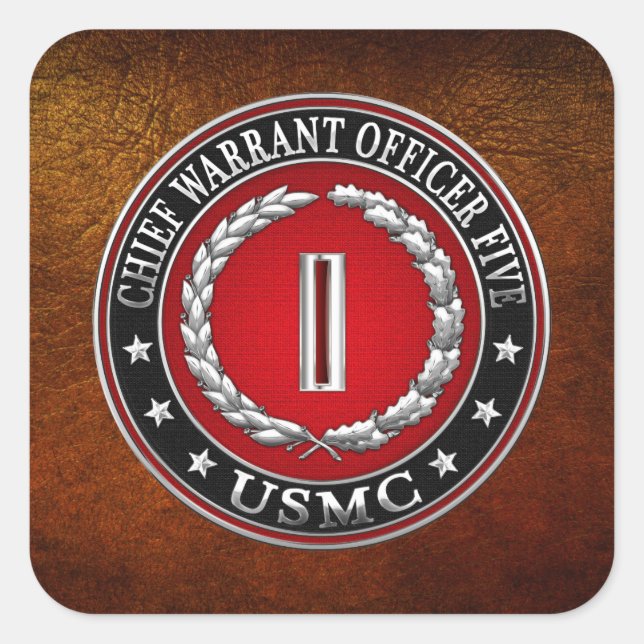 Sticker Carré Marines des États-Unis : Adjudant-chef cinq (Adjud (Devant)