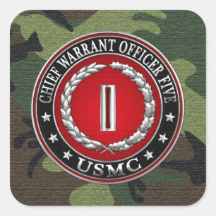 Sticker Carré Marines des États-Unis : Adjudant-chef cinq (Adjud