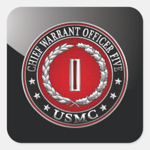 Sticker Carré Marines des États-Unis : Adjudant-chef cinq (Adjud
