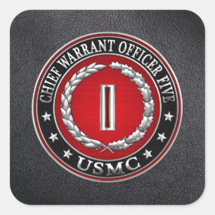 Sticker Carré Marines des États-Unis : Adjudant-chef cinq (Adjud