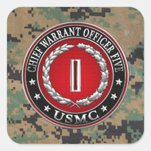 Sticker Carré Marines des États-Unis : Adjudant-chef cinq (Adjud
