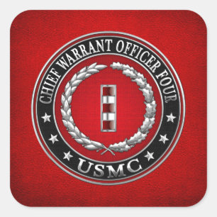 Sticker Carré Marines des États-Unis : Adjudant-chef quatre (USM