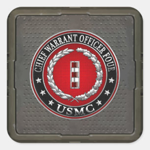 Sticker Carré Marines des États-Unis : Adjudant-chef quatre (USM