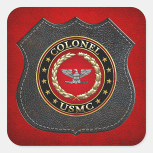 Sticker Carré Marines des États-Unis : Colonel (USMC Col) [3D]