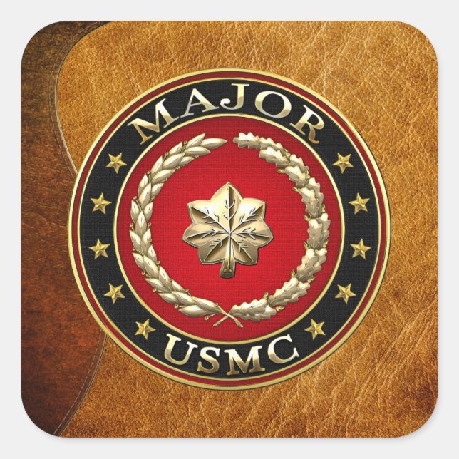 Sticker Carré Marines des États-Unis : Major (major de l'USMC) [ (Devant)