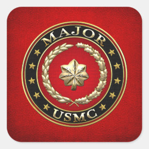 Sticker Carré Marines des États-Unis : Major (major de l'USMC) [
