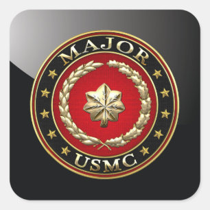 Sticker Carré Marines des États-Unis : Major (major de l'USMC) [