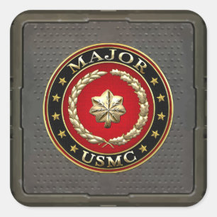Sticker Carré Marines des États-Unis : Major (major de l'USMC) [
