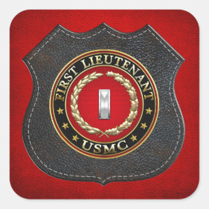 Sticker Carré Marines des États-Unis : Premier lieutenant (USMC 