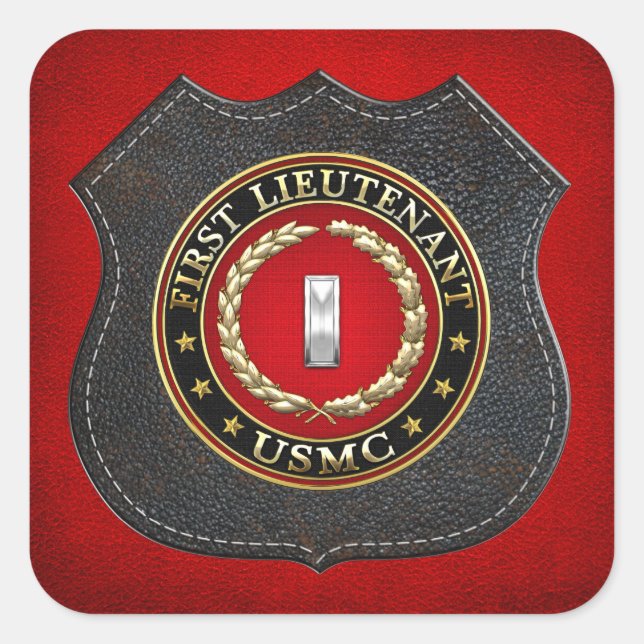 Sticker Carré Marines des États-Unis : Premier lieutenant (USMC  (Devant)
