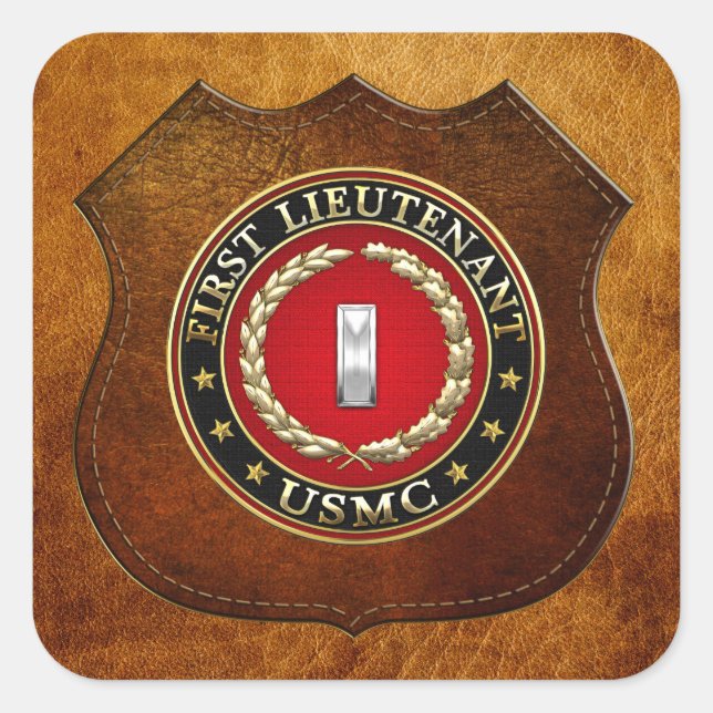 Sticker Carré Marines des États-Unis : Premier lieutenant (USMC  (Devant)
