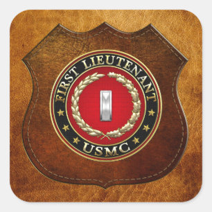 Sticker Carré Marines des États-Unis : Premier lieutenant (USMC 