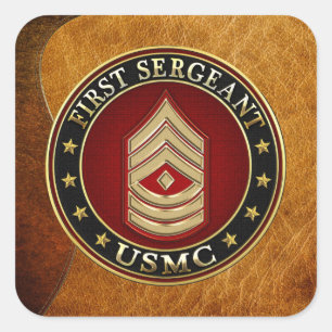 Sticker Carré Marines des États-Unis : Premier sergent (USMC 1er