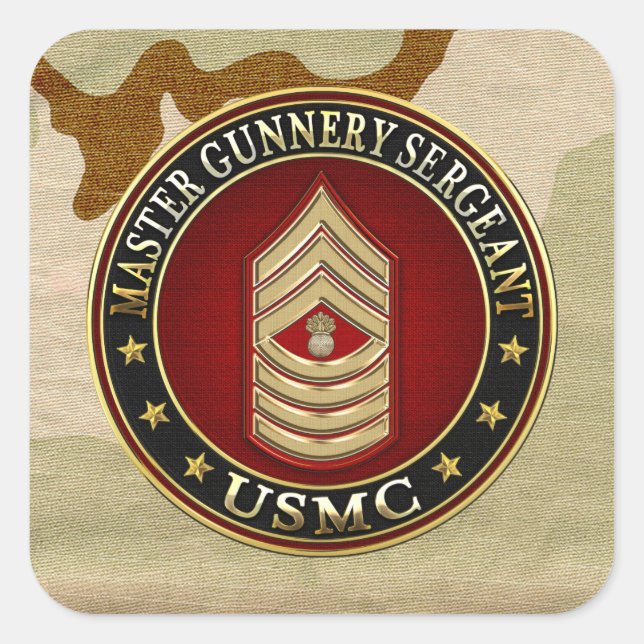 Sticker Carré Marines des États-Unis : Sergent-chef de l'armée d (Devant)