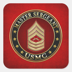 Sticker Carré Marines des États-Unis : Sergent-maître (USMC MSgt
