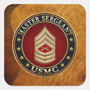 Sticker Carré Marines des États-Unis : Sergent-maître (USMC MSgt