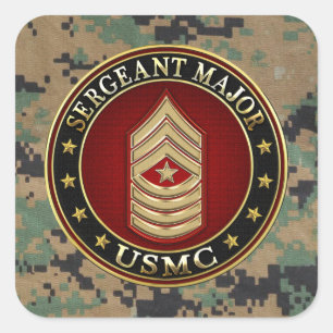Sticker Carré Marines des États-Unis : Sergent-major (SgtMaj de 
